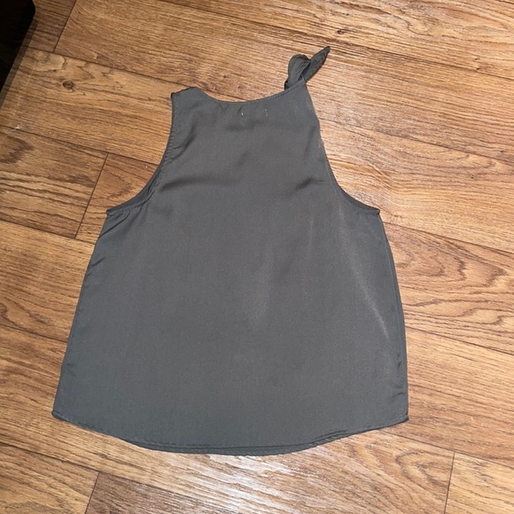 Olive Green Tank Top with Bow - Picture 4 of 7